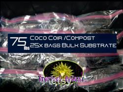 75lbs Bulk Mushroom Substrate , 25 x 3lbs Bags, Coco Coir, Aged Manure , Compost Fines