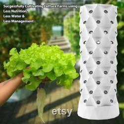 80-Home Gardening Hydroponic Growing System Pots Vertical Hydroponics Tower Set