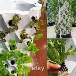 80 Hydroponic Growing System Home Gardening Pots Vertical Hydroponics Tower Set