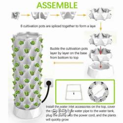 80 Hydroponic Growing System Home Gardening Pots Vertical Hydroponics Tower Set