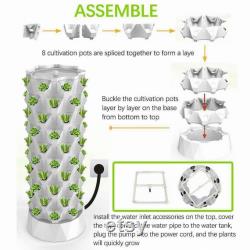 80-Pot Vertical Hydroponics Tower Set, Home Gardening Hydroponic Growing