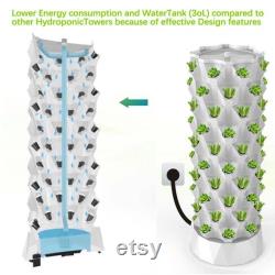 80 Pots Vertical Hydroponics Tower Set, DIY Hydroponic Growing System Home Gardening