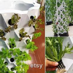 80 Pots Vertical Hydroponics Tower Set, DIY Hydroponic Growing System Home Gardening