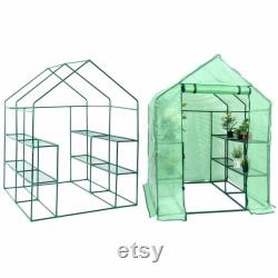 8 shelves Mini Walk In Greenhouse Outdoor Gardening Plant Green House