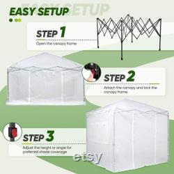 8' x 8' x 8.5' Portable Walk-in Greenhouse and Canopy Tent, Instant Pop-up for Indoor Outdoor, Bonus Dual Use with Included Green Canopy Top