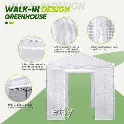 8' x 8' x 8.5' Portable Walk-in Greenhouse and Canopy Tent, Instant Pop-up for Indoor Outdoor, Bonus Dual Use with Included Green Canopy Top