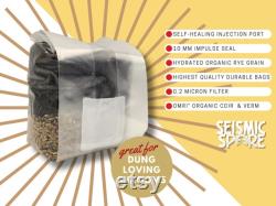 8x All In One Mushroom Grow Bags, Fun Size 1.5 lbs., Sterilized Rye Grain CVG Substrate Mushroom Cultivation Bags