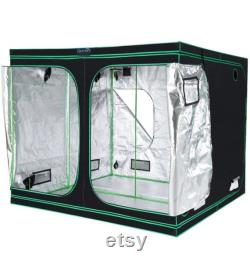 96 x96 x78 Mylar Hydroponic Grow Tent with Observation Window and Removable Floor Tray for Plant Growing 8x8 ft