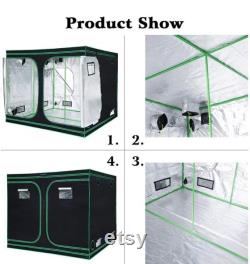 96 x96 x78 Mylar Hydroponic Grow Tent with Observation Window and Removable Floor Tray for Plant Growing 8x8 ft