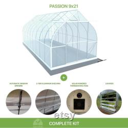 9x21 Heavy Duty Greenhouse kit, ClimaPod Passion Series (4MM polycarbonate twin wall panels)
