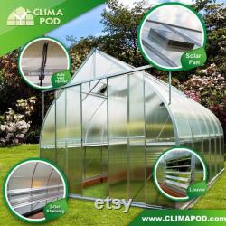 9x21 Heavy Duty Greenhouse kit, ClimaPod Passion Series (4MM polycarbonate twin wall panels)