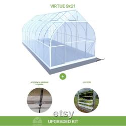 9x21 Heavy Duty Greenhouse kit, ClimaPod Virtue Series (6MM polycarbonate twin wall panels)