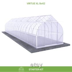 9x42 Heavy Duty Greenhouse kit, ClimaPod Virtue Series (6MM polycarbonate twin wall panels)