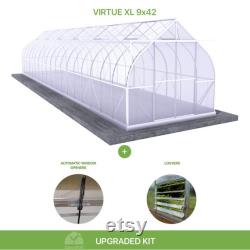 9x42 Heavy Duty Greenhouse kit, ClimaPod Virtue Series (6MM polycarbonate twin wall panels)