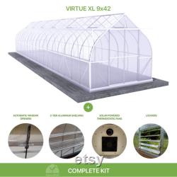 9x42 Heavy Duty Greenhouse kit, ClimaPod Virtue Series (6MM polycarbonate twin wall panels)
