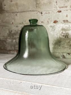 A stunning hand blown antique French melon cloche or Bell Dome