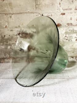 A stunning hand blown antique French melon cloche or Bell Dome