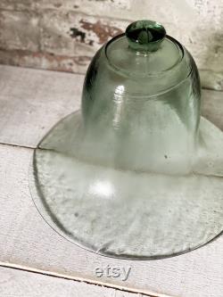 A stunning hand blown antique French melon cloche or Bell Dome