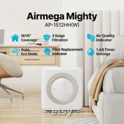 Airmega AP-1512HH(W) Mighty True HEPA Air Purifier with 361 sq. ft. Coverage