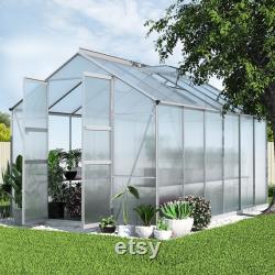 Aluminium Greenhouse Green House Garden Shed Polycarbonate 3.7x2.5M