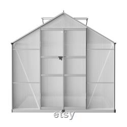 Aluminium Greenhouse Green House Garden Shed Polycarbonate 3.7x2.5M