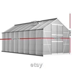 Aluminium Greenhouse Polycarbonate Green House Garden Shed 4.7x2.5M