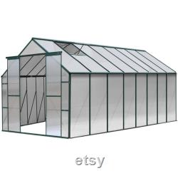 Aluminium Greenhouse Polycarbonate Green House Garden Shed 5.1x2.44M