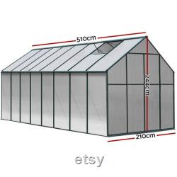 Aluminium Greenhouse Polycarbonate Green House Garden Shed 5.1x2.44M