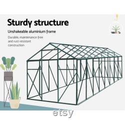 Aluminium Greenhouse Polycarbonate Green House Garden Shed 5.1x2.44M