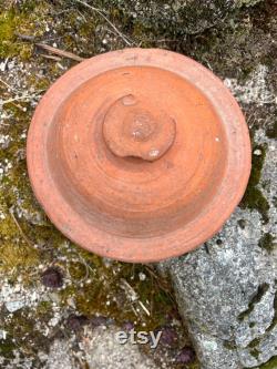 Antique Terra Cotta Bulb Pot with Cloche Top