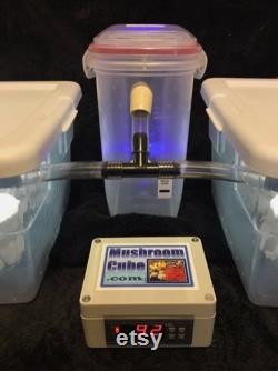 Automated MushroomCube 2 Tote Mushroom Growing Kit with 12 PFTek Substrate Jars