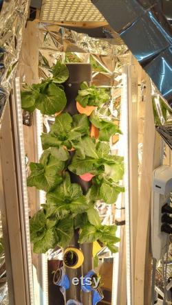 BLACK DIY Vertical Hydroponics Aquaponics Grow Tower 3D Printed Parts Kit