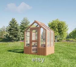 Backyard Cedar Greenhouse Kit 6' x 4' of Interior Growing Space Handmade In OR Includes all hardware for assembly
