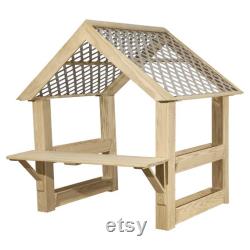 Backyard Playhouse Building Kit, Outdoor Playhouse Garden Structure Potting Bench for Kids