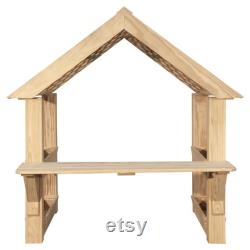 Backyard Playhouse Building Kit, Outdoor Playhouse Garden Structure Potting Bench for Kids