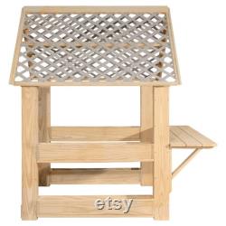 Backyard Playhouse Building Kit, Outdoor Playhouse Garden Structure Potting Bench for Kids