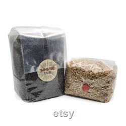 Bulk Mushroom Substrate includes 1x 2.5 lb. Sterilized Rye Grain Bags with RTV SHIP, 1x 5 lb. Pasteurized CVG