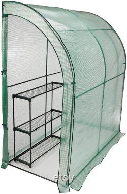 CO-Z Lean to Greenhouse Walk in, Portable Mini Green House with PE Cover, Waterproof Hot House UV Protected Green House,3.3 x 6.6 x 7.0 Feet