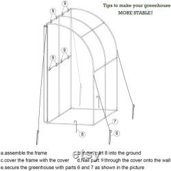 CO-Z Lean to Greenhouse Walk in, Portable Mini Green House with PE Cover, Waterproof Hot House UV Protected Green House,3.3 x 6.6 x 7.0 Feet