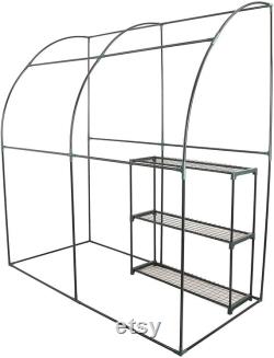 CO-Z Lean to Greenhouse Walk in, Portable Mini Green House with PE Cover, Waterproof Hot House UV Protected Green House,3.3 x 6.6 x 7.0 Feet