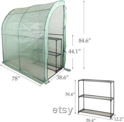 CO-Z Lean to Greenhouse Walk in, Portable Mini Green House with PE Cover, Waterproof Hot House UV Protected Green House,3.3 x 6.6 x 7.0 Feet