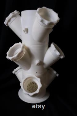 Countertop Hydroponic Planter Tower Indoor Vertical Garden 3D Printed Biodegradable Plastic DIY Stackable Design Easy Assembly