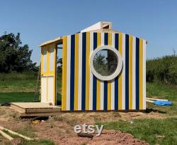 Cricket pavilion room, wooden playhouses, bespoke camping cabins, unique garden rooms, tiny house, garden playhouse,