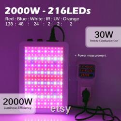 Custom LED Grow Light 2000W 3000W Waterproof Phyto lamp Full Spectrum 2 Mode Switch Veg Bloom Indoor Plant Growth Lamp