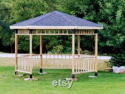 DIY, 4x4, Surface Mounted, Solid Roofed, Full Hexagon Gazebo Kit