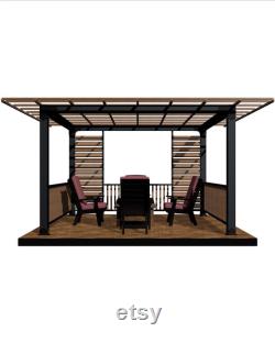 DIY 6X6 Rectangle Pergola Brackets Kit for Outdoor Bliss with Lattice Roof and Lattice Walls