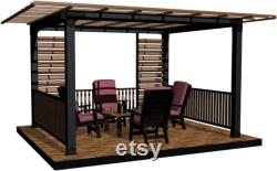 DIY 6X6 Rectangle Pergola Brackets Kit for Outdoor Bliss with Lattice Roof and Lattice Walls