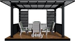 DIY 6X6 Rectangle Pergola Brackets Kit for Outdoor Bliss with Lattice Roof and Lattice Walls