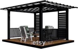 DIY 6X6 Rectangle Pergola Brackets Kit for Outdoor Bliss with Lattice Roof and Lattice Walls