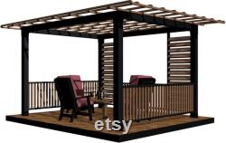 DIY 6X6 Rectangle Pergola Brackets Kit for Outdoor Bliss with Lattice Roof and Lattice Walls